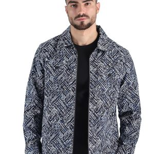 Blue Abstract Print Jacket